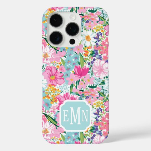 Coques Case-Mate iPhone Colorful Garden Monogrammed (Verso)