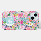 Coques Case-Mate iPhone Colorful Garden Monogrammed (Verso (horizontal))