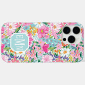 Coques Case-Mate iPhone Colorful Garden Monogrammed (Verso (horizontal))