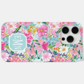 Coques Case-Mate iPhone Colorful Garden Monogrammed (Verso (horizontal))