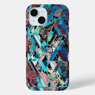 Coque Pour iPhone 15 Colorful Geometric Abstract Pattern