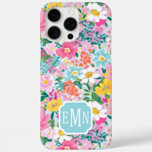 Coques Case-Mate iPhone Colorful Modern Garden Monogrammed (Verso)