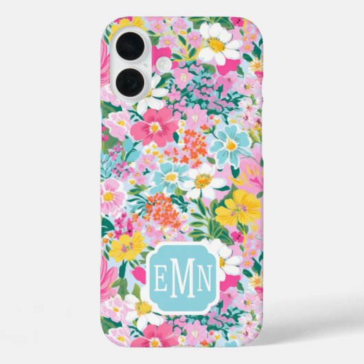 Coques Case-Mate iPhone Colorful Modern Garden Monogrammed (Verso)
