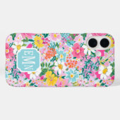 Coques Case-Mate iPhone Colorful Modern Garden Monogrammed (Verso (horizontal))