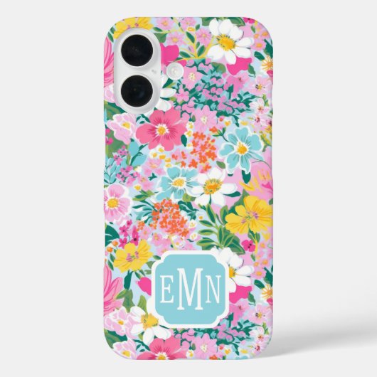 Coques Case-Mate iPhone Colorful Modern Garden Monogrammed (Verso)