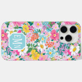 Coques Case-Mate iPhone Colorful Modern Garden Monogrammed (Verso (horizontal))