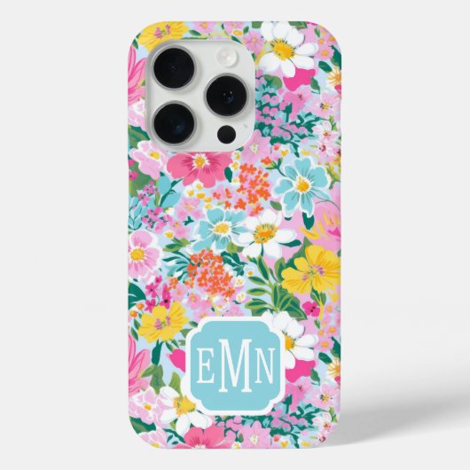 Coques Case-Mate iPhone Colorful Modern Garden Monogrammed (Verso)