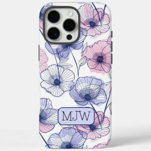 Coques iPhone 16 Pro Max Colorful Moderne Botanique Monogrammed iPhone