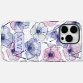 Coques Case-Mate iPhone Colorful Moderne Botanique Monogrammed iPhone (Verso (horizontal))