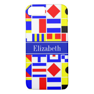 Case-Mate iPhone Case Colorful Nautical Signal Flags Royal Name Monogram