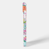 Coques Case-Mate iPhone Colorful Pink Garden Monogrammed (Verso / Gauche)