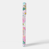 Coques Case-Mate iPhone Colorful Pink Garden Monogrammed (Verso / Droite)