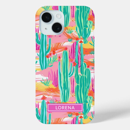 Coques Case-Mate iPhone Colorful Saguaro Cacti Personalized (Verso)