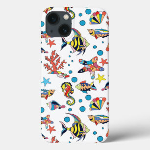 iPhone 13 Case Colorful Underwater Sea Life Pattern