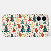 Coques Case-Mate iPhone Colourful Christmas Pine Trees Seamless Pattern (Verso (horizontal))
