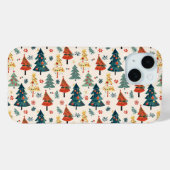 Coques Case-Mate iPhone Colourful Christmas Pine Trees Seamless Pattern (Verso (horizontal))