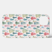 Coques Case-Mate iPhone Colourful Pastel Christmas Pine Trees Pattern (Verso (horizontal))