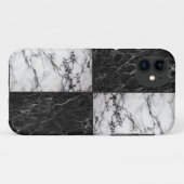 Coques Case-Mate iPhone Combinaison de marbre blanc et noir (Dos (Horizontal))