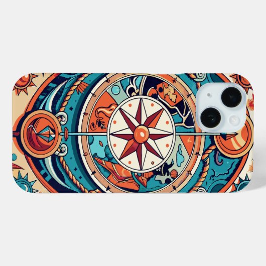 Coques Case-Mate iPhone Compas céleste (Verso (horizontal))