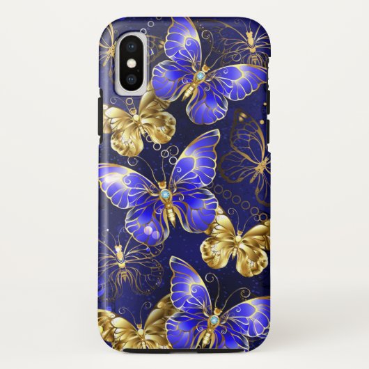Coques Case-Mate iPhone Composition avec papillons Sapphire (Dos)