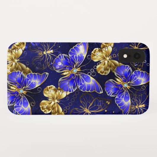 Coques Case-Mate iPhone Composition avec papillons Sapphire (Dos (Horizontal))