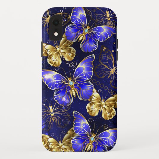 Coques Case-Mate iPhone Composition avec papillons Sapphire (Dos)