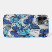 Coques Case-Mate iPhone Composition de papillons blancs et bleus (Dos (Horizontal))
