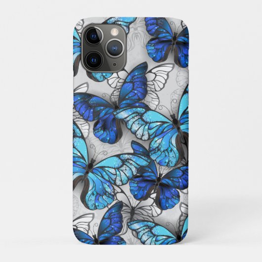Coques Case-Mate iPhone Composition de papillons blancs et bleus (Dos)