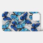 Coques Case-Mate iPhone Composition des White and Blue Butterflies (Verso (horizontal))