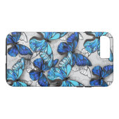 Coques Case-Mate iPhone Composition des White and Blue Butterflies (Dos (Horizontal))