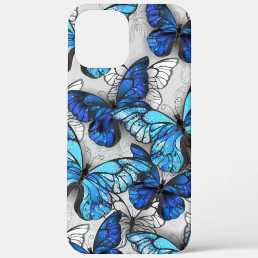 Coques Case-Mate iPhone Composition des White and Blue Butterflies (Verso)