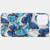 Coques Case-Mate iPhone Composition des White and Blue Butterflies (Verso / Droite)