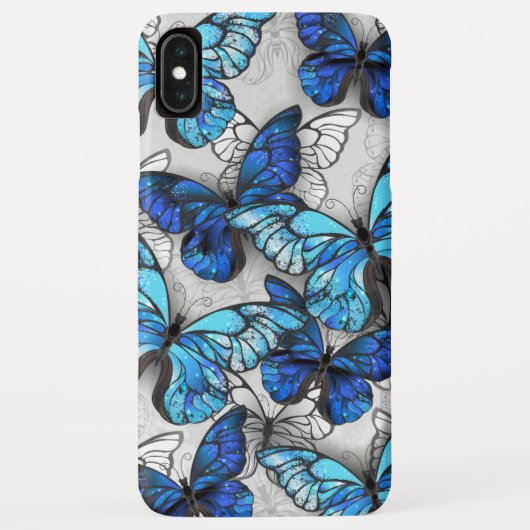Coques Case-Mate iPhone Composition des White and Blue Butterflies (Dos)