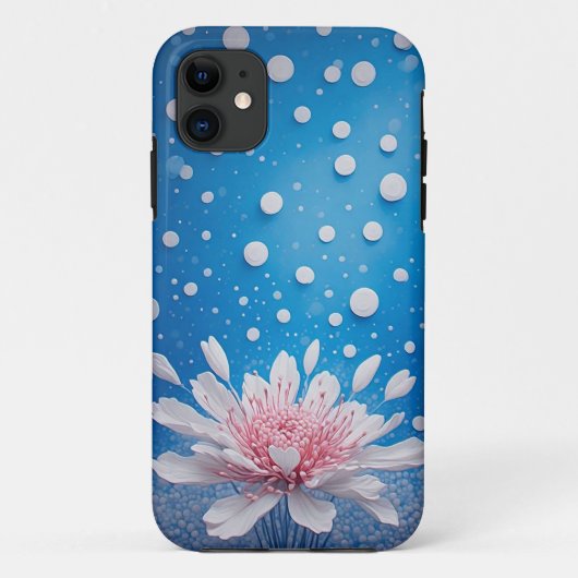 Coques Case-Mate iPhone Composition florale créative à fond à pois (Dos)