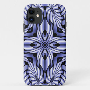 Coques Pour iPhone Composition fractale - bleu kaléidoscope