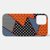 Coques Case-Mate iPhone Composition géométrique Abstraite : Bleu orange (Verso (horizontal))