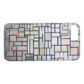 Coques Case-Mate iPhone Composition rose et gris, Mondrian (Dos (Horizontal))