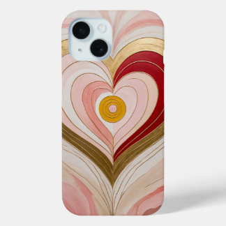 Coque Pour iPhone 15 Concentric Heart Blossom
