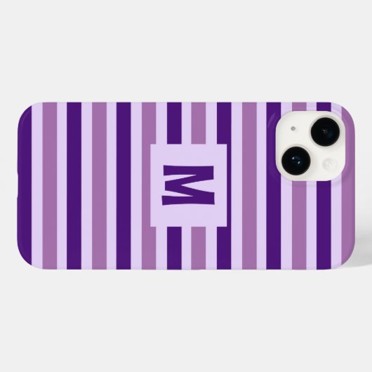 Coques Case-Mate iPhone Conception à rayures mures violettes unique initia (Verso (horizontal))