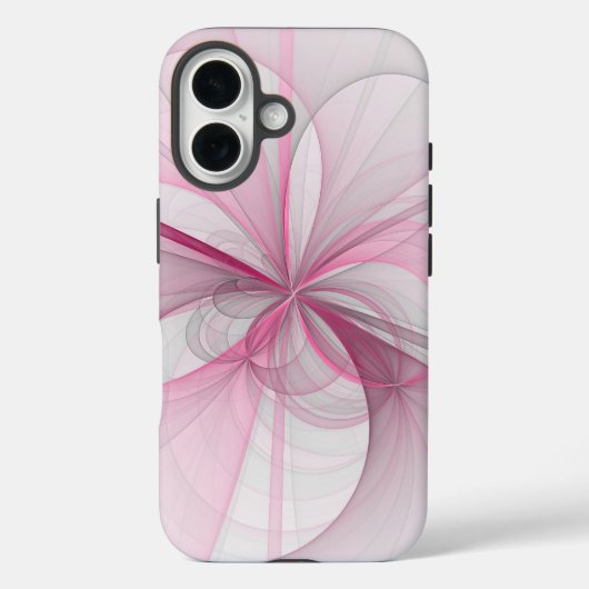 Coques Case-Mate iPhone Conception Abstraite de fractal rose pâle moderne (Verso)