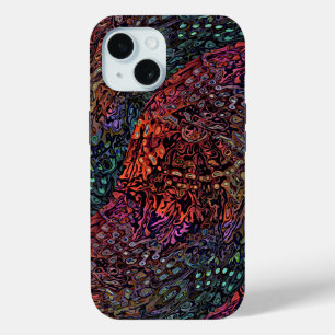 Coque Pour iPhone 15 Conception Abstraite de Kaléidoscope Fractal Élect