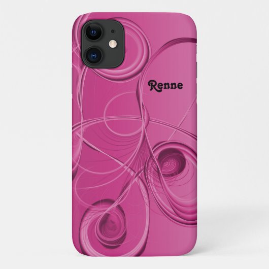 Coques Case-Mate iPhone Conception abstraite de tourbillons roses (Dos)