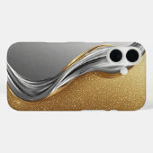 Coques Case-Mate iPhone Conception Abstraite Élégante avec Or et Argent (Verso (horizontal))