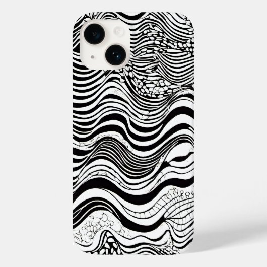 Coques Case-Mate iPhone Conception abstraite en noir et blanc (Verso)