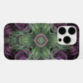 Coques Case-Mate iPhone Conception Abstraite fractale violet et verte (Verso (horizontal))