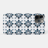 Coques Case-Mate iPhone Conception Abstraite Géométrique en Bleu et Blanc (Dos (Horizontal))