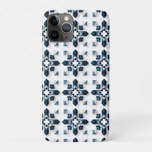 Coques Case-Mate iPhone Conception Abstraite Géométrique en Bleu et Blanc (Dos)