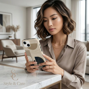 Coque Pour iPhone 14 Conception Abstraite Géométrique Minimaliste de Lu