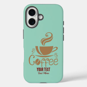 Coques iPhone 16 Conception Amoureux du Café – Graphisme Minimalist