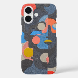 Coques iPhone 16 Conception artistique de motif géométrique abstrai